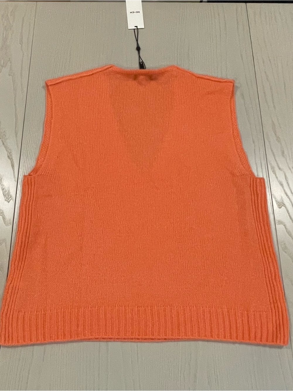 NWT ME+EM Merino Cashmere Silk V Neck Vest (Neon Peach) - Medium - Picture 9 of 9